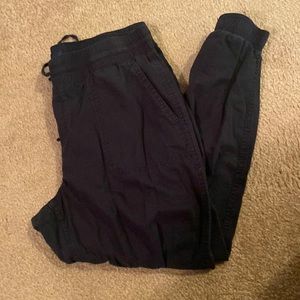 Black cargo cotton joggers